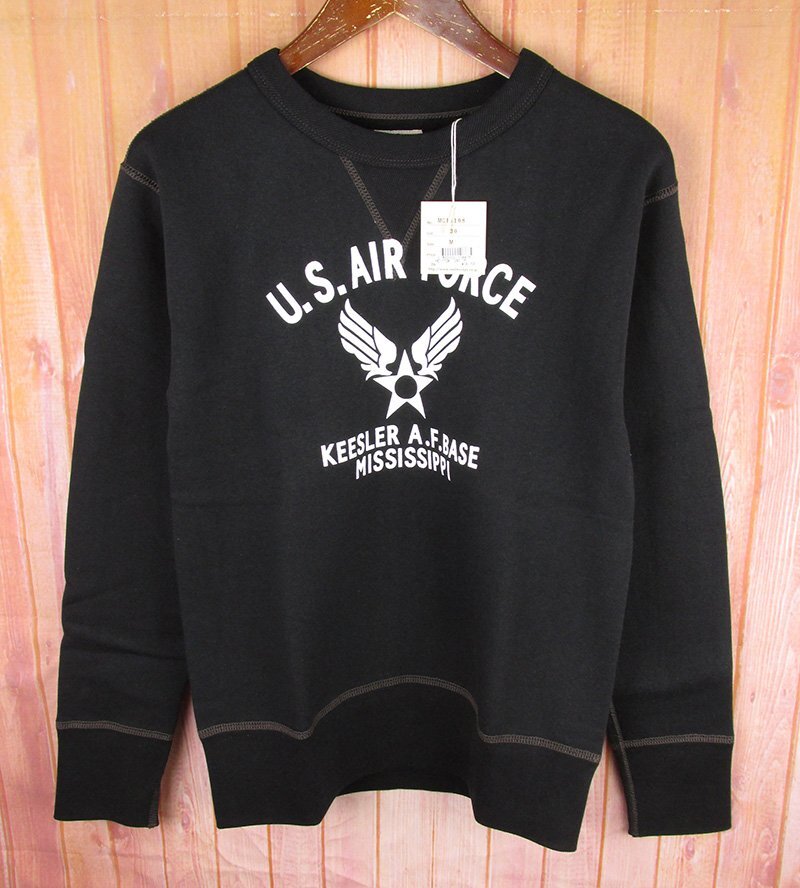 AW9233 THE REAL McCOY'S リアルマッコイズ スウェット U.S AIR FOECE MC11108 ブラック M 未使用拍卖