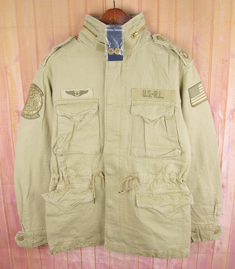 AJ27997 POLO RALPH LAUREN ポロラルフローレン M-65 フィールドジャケット ベージュ XS 未使用拍卖
