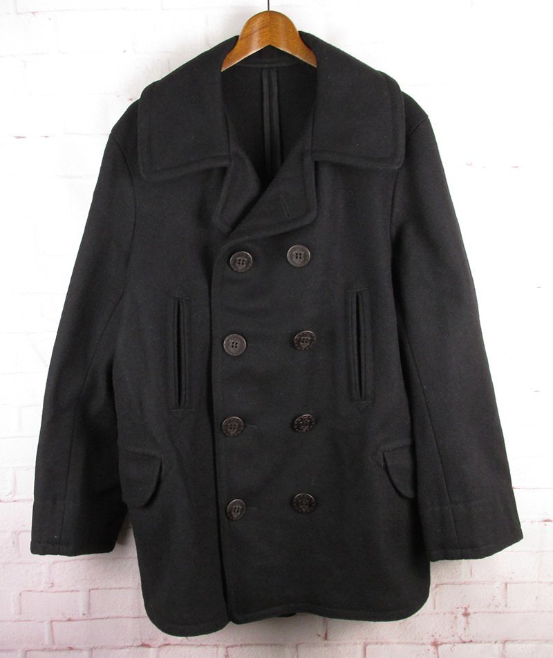 WJ28065 ANATOMICA アナトミカ ピーコート Pコート 10ボタン フランス製 ブラック系 美品拍卖