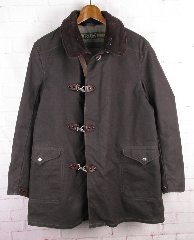 FJ27988 BARNSTORMER バーンストーマー 1940s ファイヤー チーフ ターンアウト コート チャコール系 MEDIUM/38 美品拍卖