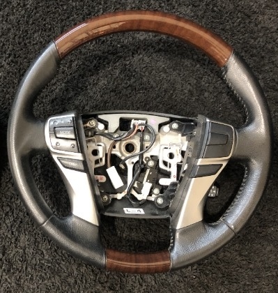 トヨタ GRX130 GRX135 マークX 純正 木目 ウッドコンビ レザー ステアリング ホイール ハンドル拍卖
