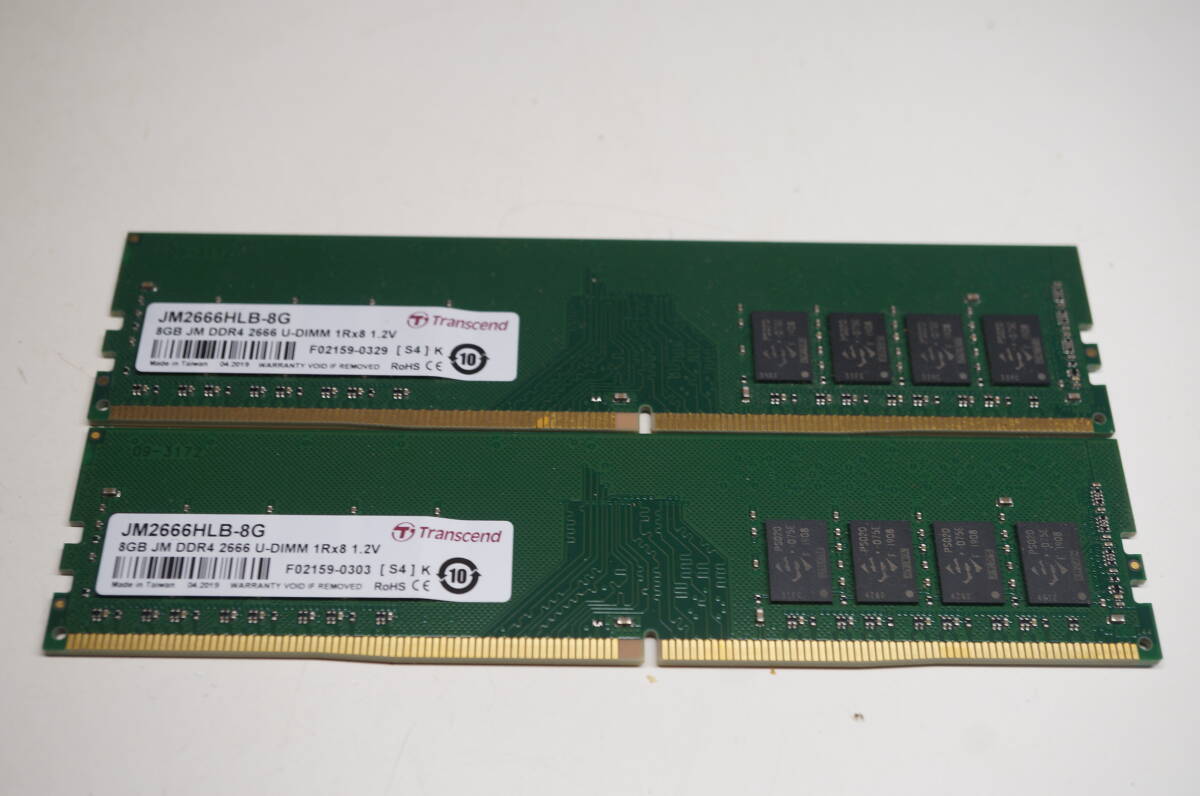 DDR4 8GB×2枚= 16GBセット拍卖