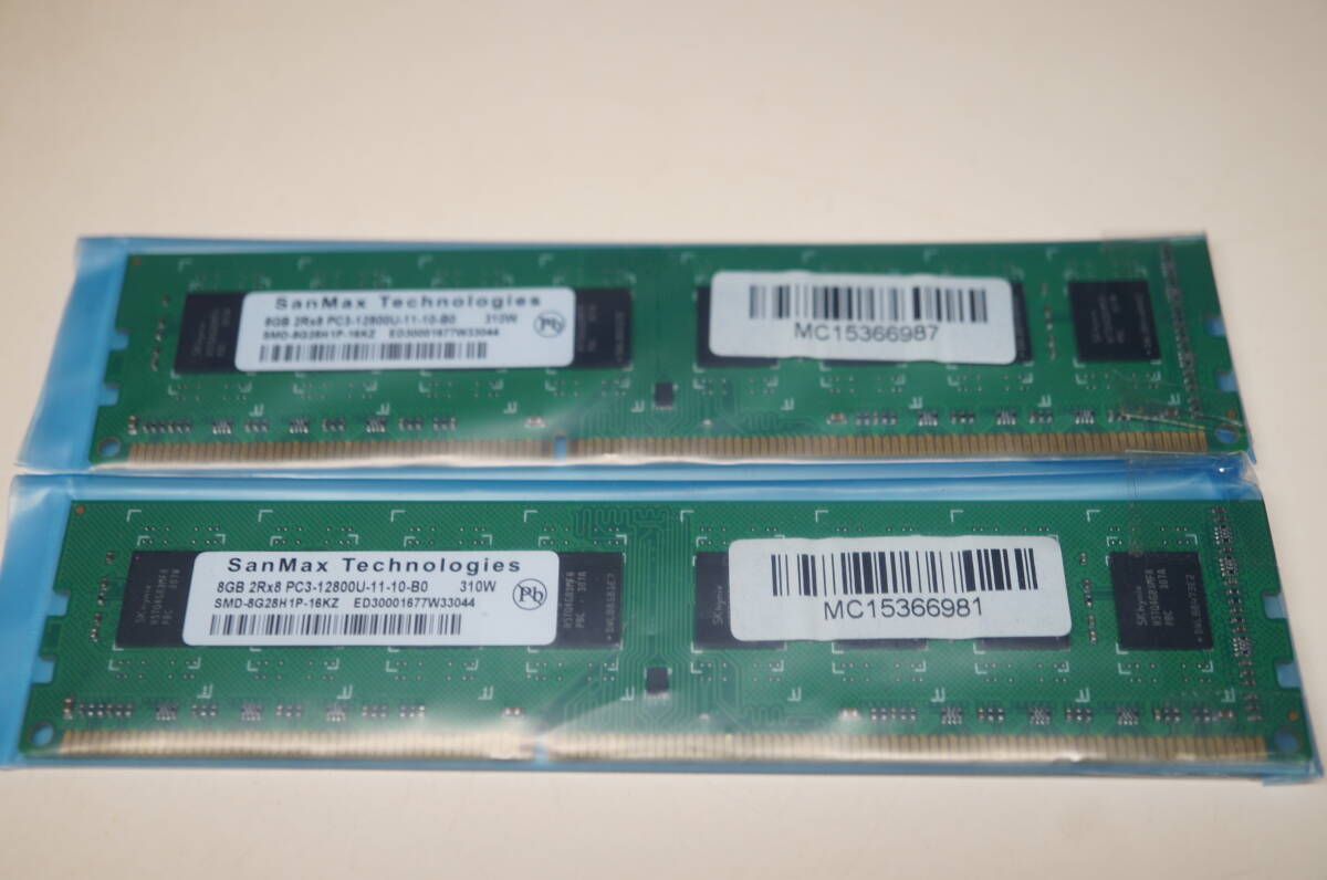 【DDR3-1600・8GB×2枚=16GBセット・日本企業】SanMax SMD-8G28H1P-16KZ拍卖