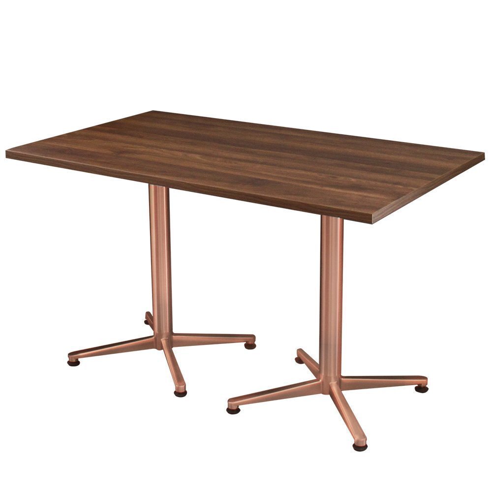 【新品/送料Y】業務用 レストランテーブル 1200×700×H700 ダークウォルナット ローズゴールド脚 机 店舗用 カフェ拍卖