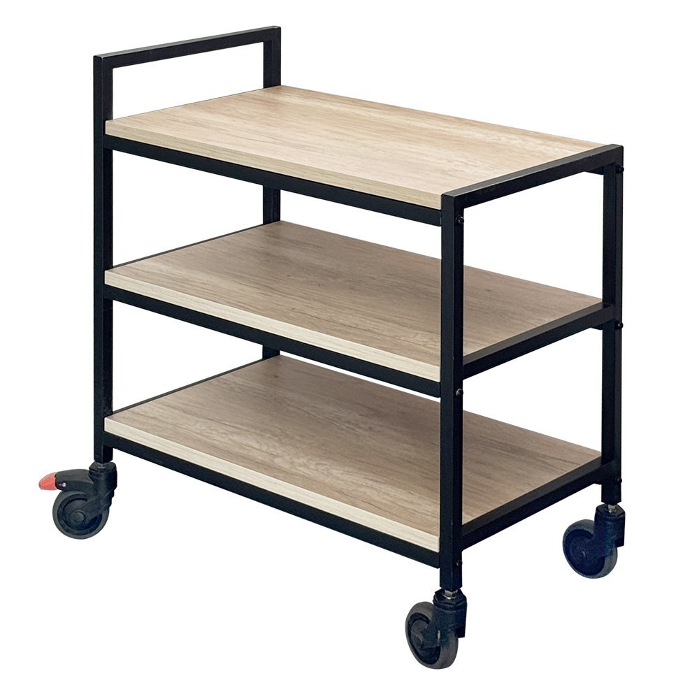 【新品】業務用 木製サービスワゴン 業務用 3段 MKW-BK100A シングルハンドル ヴィンテージホワイト【組立式】拍卖