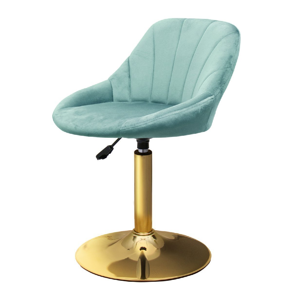 【新品】 1脚 カウンターチェア低め 昇降式 ロータイプ ゴールド脚 WY-585S ローズグリーン ベルベット ベロア ダイニングチェア スツール拍卖