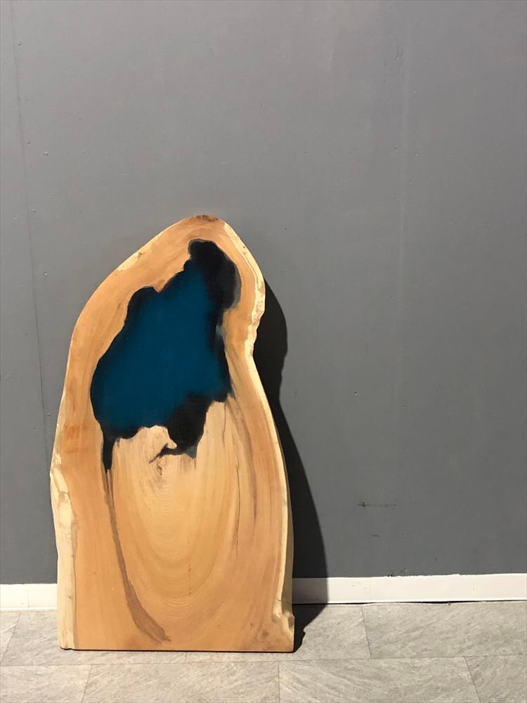 ケヤキ 幅107cm×奥行13cm×48.5cm×59cm×厚み5.3cm 無垢板 材料板 木材 板材 荒材 DIY 一枚板 090525005-47-160拍卖