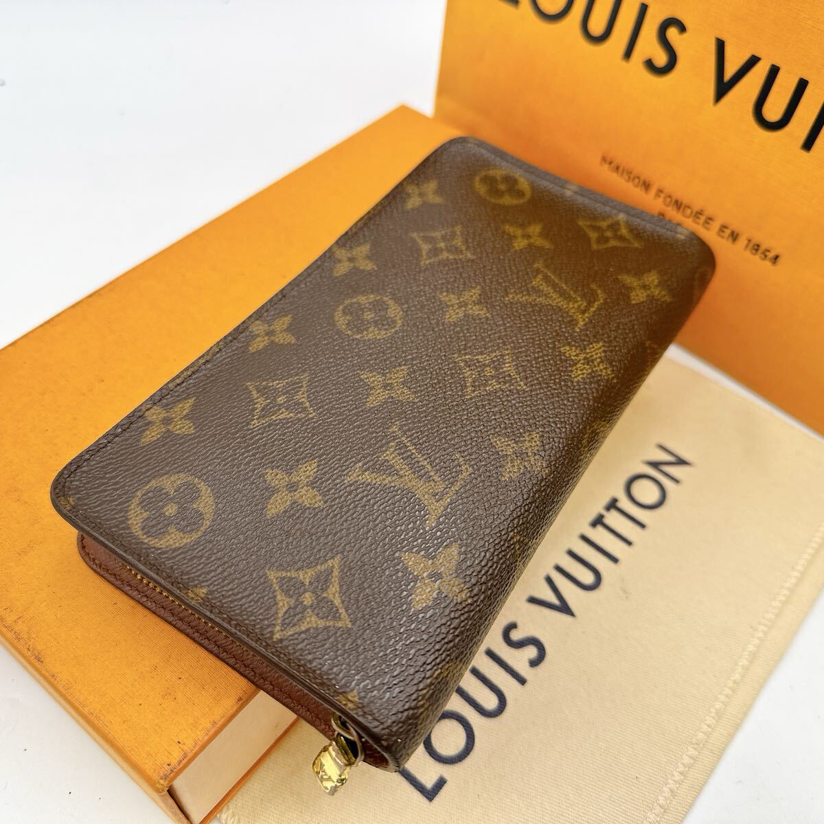 5914【上美品】LOUIS VUITTON ルイヴィトン モノグラム ポルトモネジップ ラウンドファスナー 長財布 ウォレット M61727/TH1000拍卖