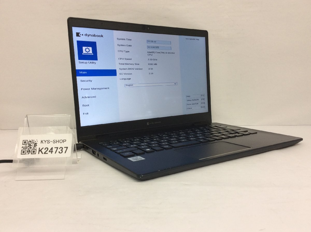 ジャンク/ TOSHIBA G83/FP Intel Core i3-10110U メモリ8GB ストレージ無し 【K24737】拍卖