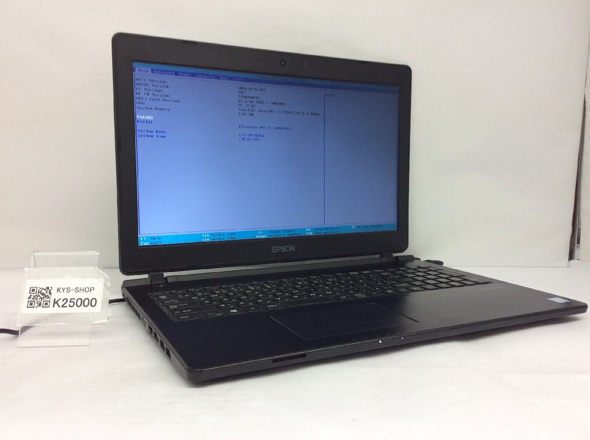 ジャンク/ EPSON Endeavor NJ4100E IN5U-0210-HV2 Intel Core i3-7100U メモリ8.19GB ストレージ無し 【K25000】拍卖