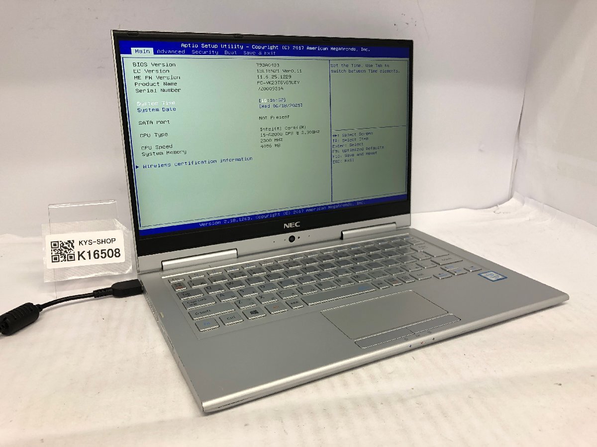 ジャンク/ NEC PC-VK23TGVG9UEY Intel Core i5-6200U メモリ4.1GB ストレージ無し 【K16508】拍卖