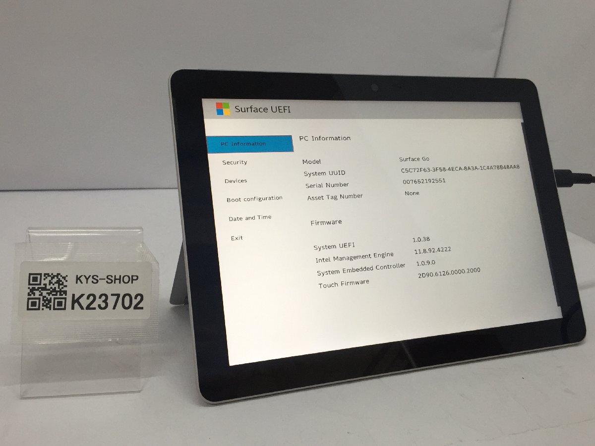 ジャンク/ Microsoft Surface Go Intel Pentium 4415Y メモリ8.19GB NVME128.03GB 【K23702】拍卖