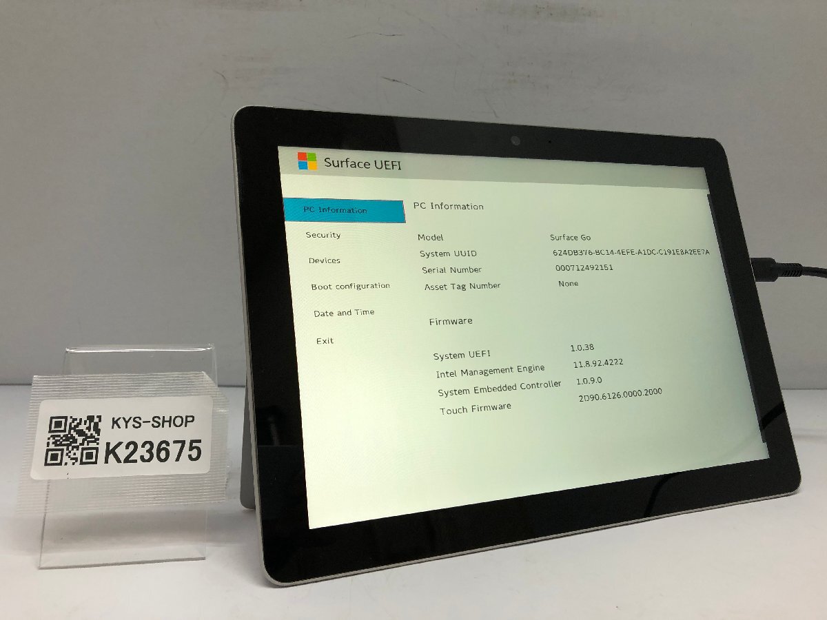 ジャンク/ Microsoft Surface Go Intel Pentium 4415Y メモリ8.19GB NVME128.03GB 【K23675】拍卖
