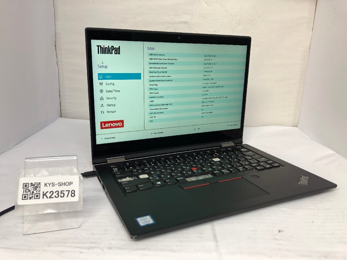 ジャンク/ LENOVO 20NN0001JP ThinkPad X390 Yoga Intel Core i5-8265U メモリ8.19GB NVME256.06GB 【K23578】拍卖