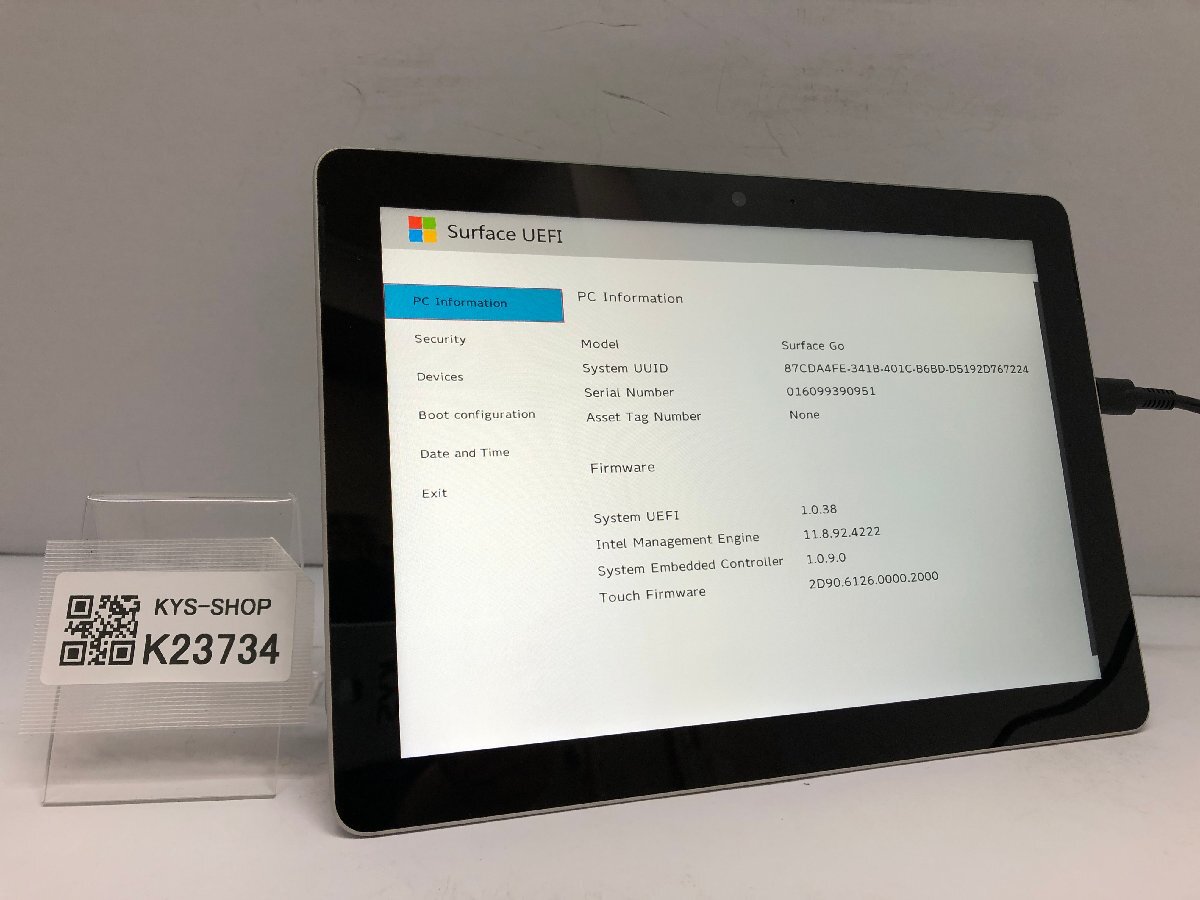 ジャンク/ Microsoft Surface Go Intel Pentium 4415Y メモリ8.19GB NVME128.03GB 【K23734】拍卖