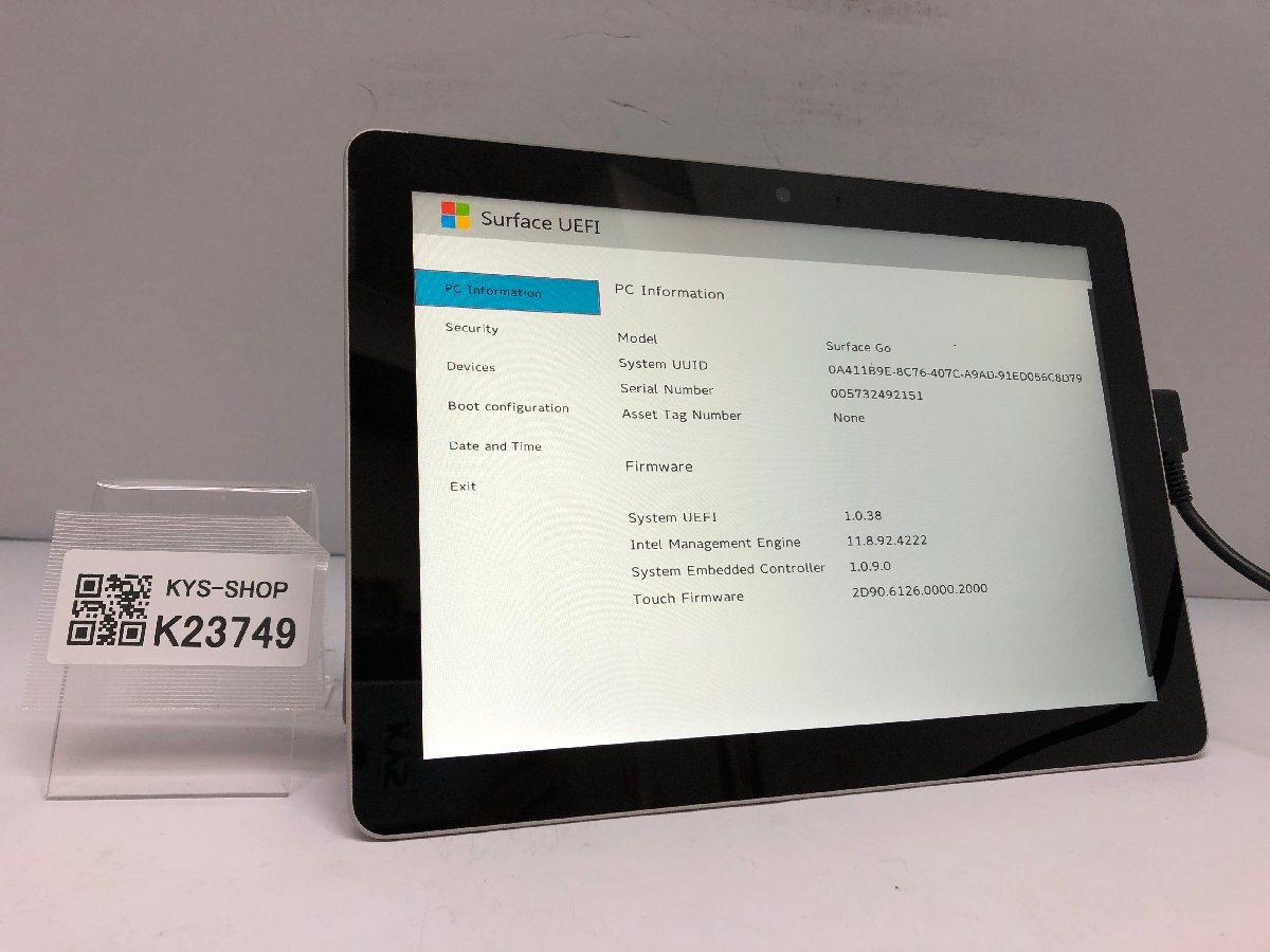 ジャンク/ Microsoft Surface Go Intel Pentium 4415Y メモリ8.19GB NVME128.03GB 【K23749】拍卖