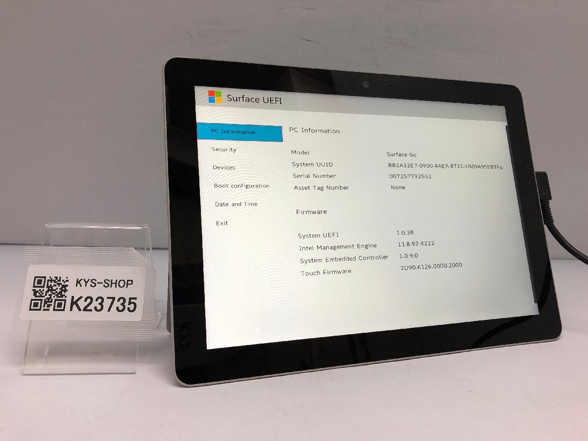 ジャンク/ Microsoft Surface Go Intel Pentium 4415Y メモリ8.19GB NVME128.03GB 【K23735】拍卖