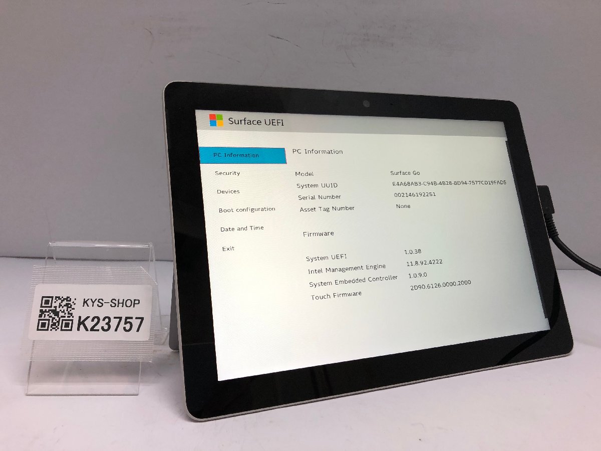 ジャンク/ Microsoft Surface Go Intel Pentium 4415Y メモリ8.19GB NVME128.03GB 【K23757】拍卖