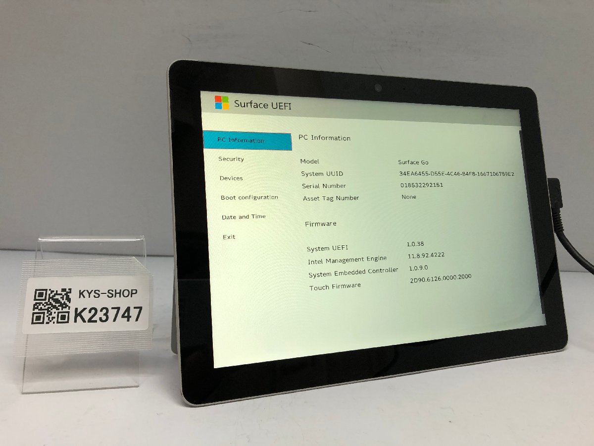 ジャンク/ Microsoft Surface Go Intel Pentium 4415Y メモリ8.19GB NVME128.03GB 【K23747】拍卖