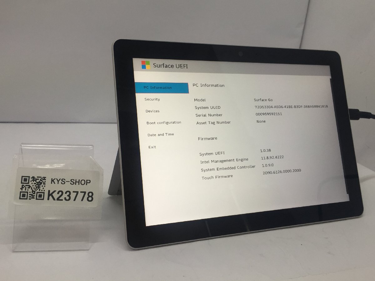 ジャンク/ Microsoft Surface Go Intel Pentium 4415Y メモリ8.19GB NVME128.03GB 【K23778】拍卖