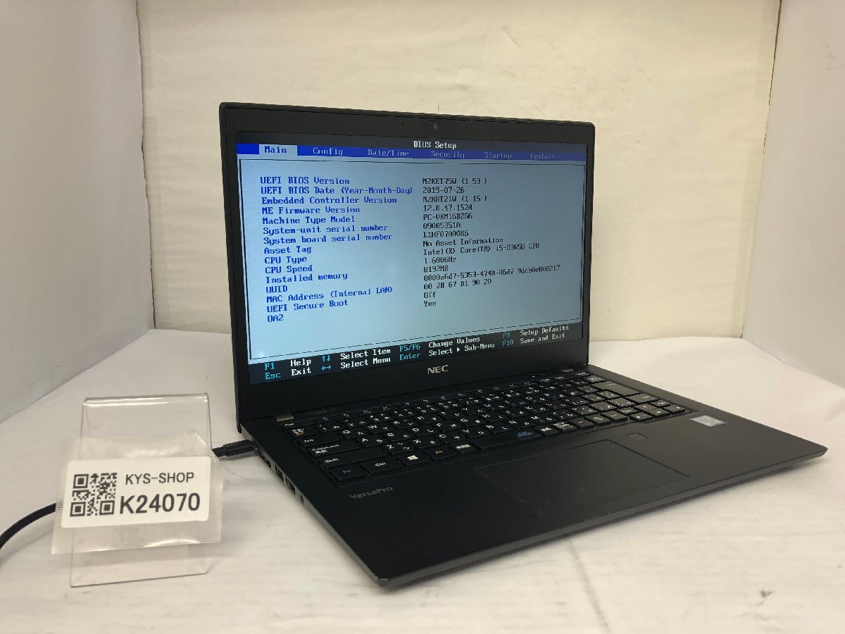 ジャンク/ NEC PC-VKM16BZG6 Intel Core i5-8365U メモリ8.19GB NVME256.06GB 【K24070】拍卖