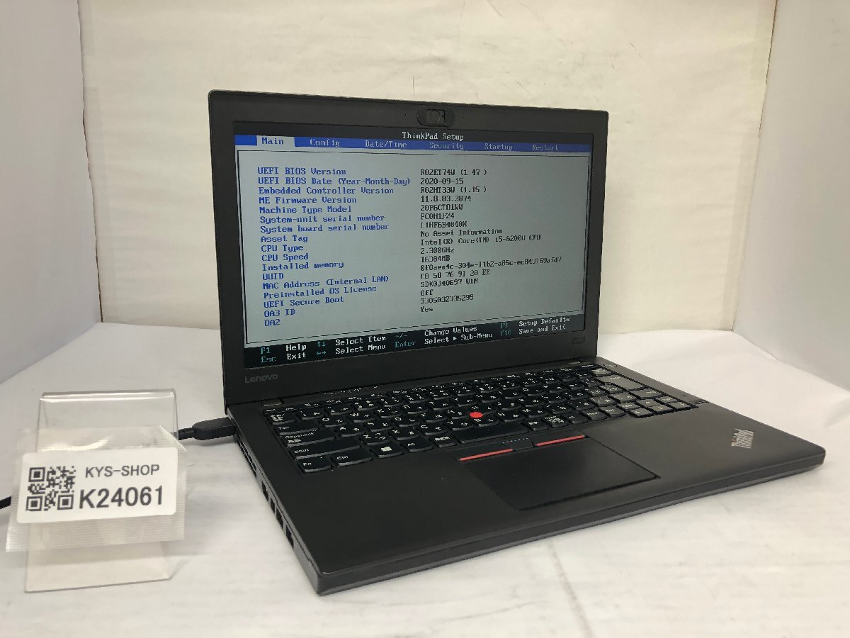 ジャンク/ LENOVO 20F6CTO1WW ThinkPad X260 Intel Core i5-6200U メモリ16.38GB ストレージ無し 【K24061】拍卖