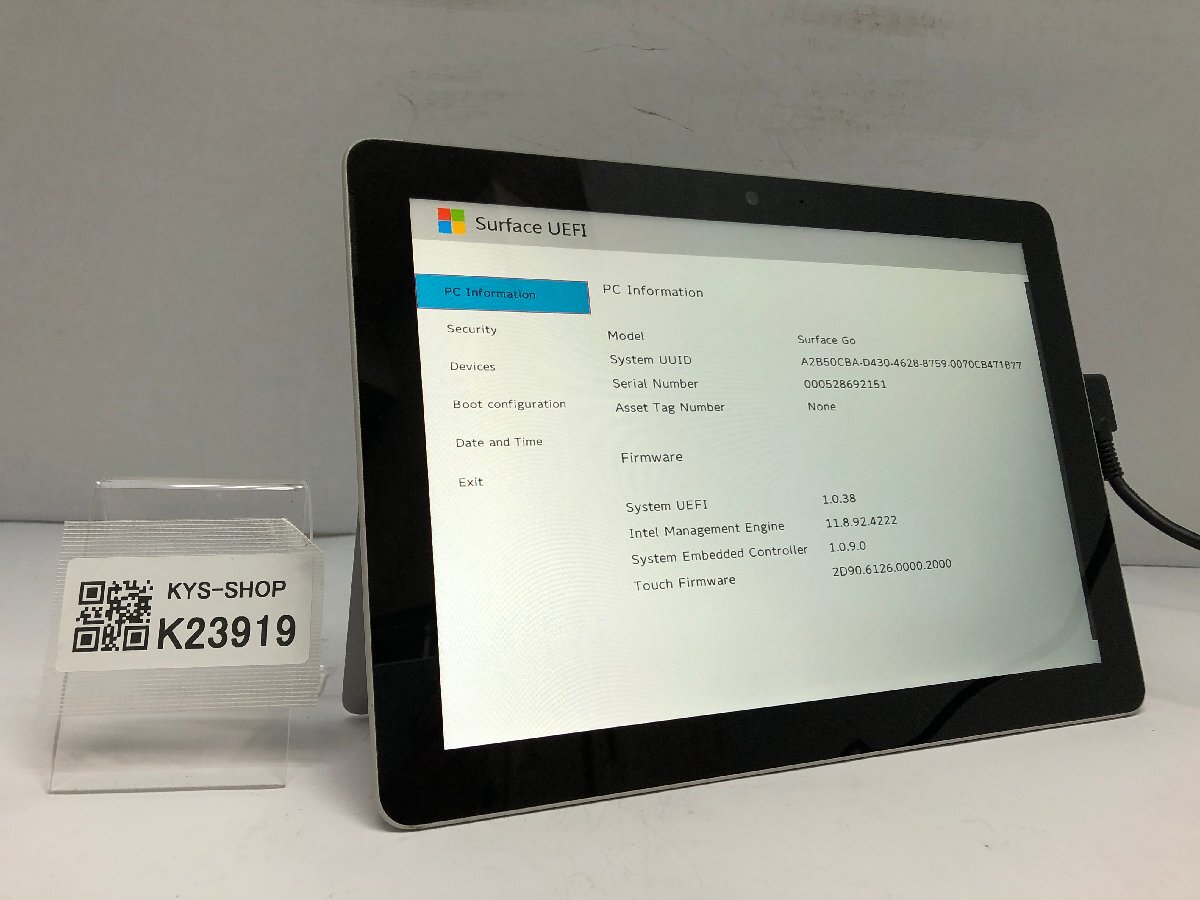 ジャンク/ Microsoft Surface Go Intel Pentium 4415Y メモリ8.19GB NVME128.03GB 【K23919】拍卖