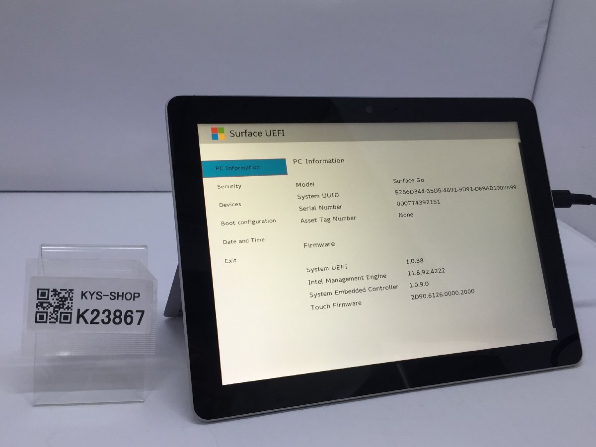 ジャンク/ Microsoft Surface Go Intel Pentium 4415Y メモリ8.19GB NVME128.03GB 【K23867】拍卖
