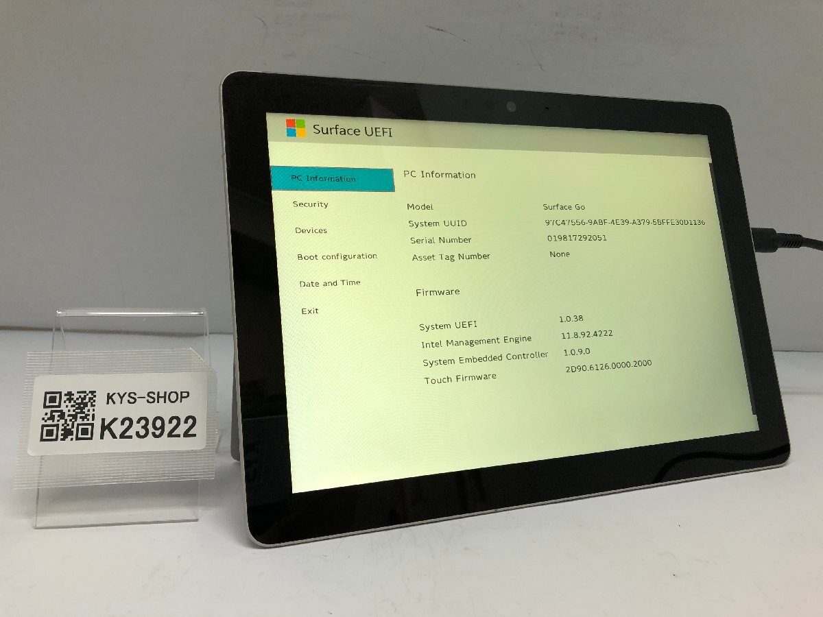 ジャンク/ Microsoft Surface Go Intel Pentium 4415Y メモリ8.19GB NVME128.03GB 【K23922】拍卖