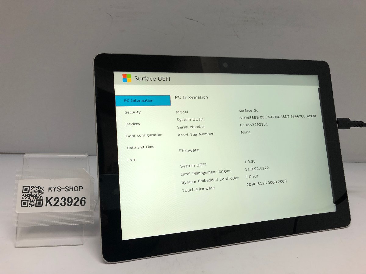 ジャンク/ Microsoft Surface Go Intel Pentium 4415Y メモリ8.19GB NVME128.03GB 【K23926】拍卖