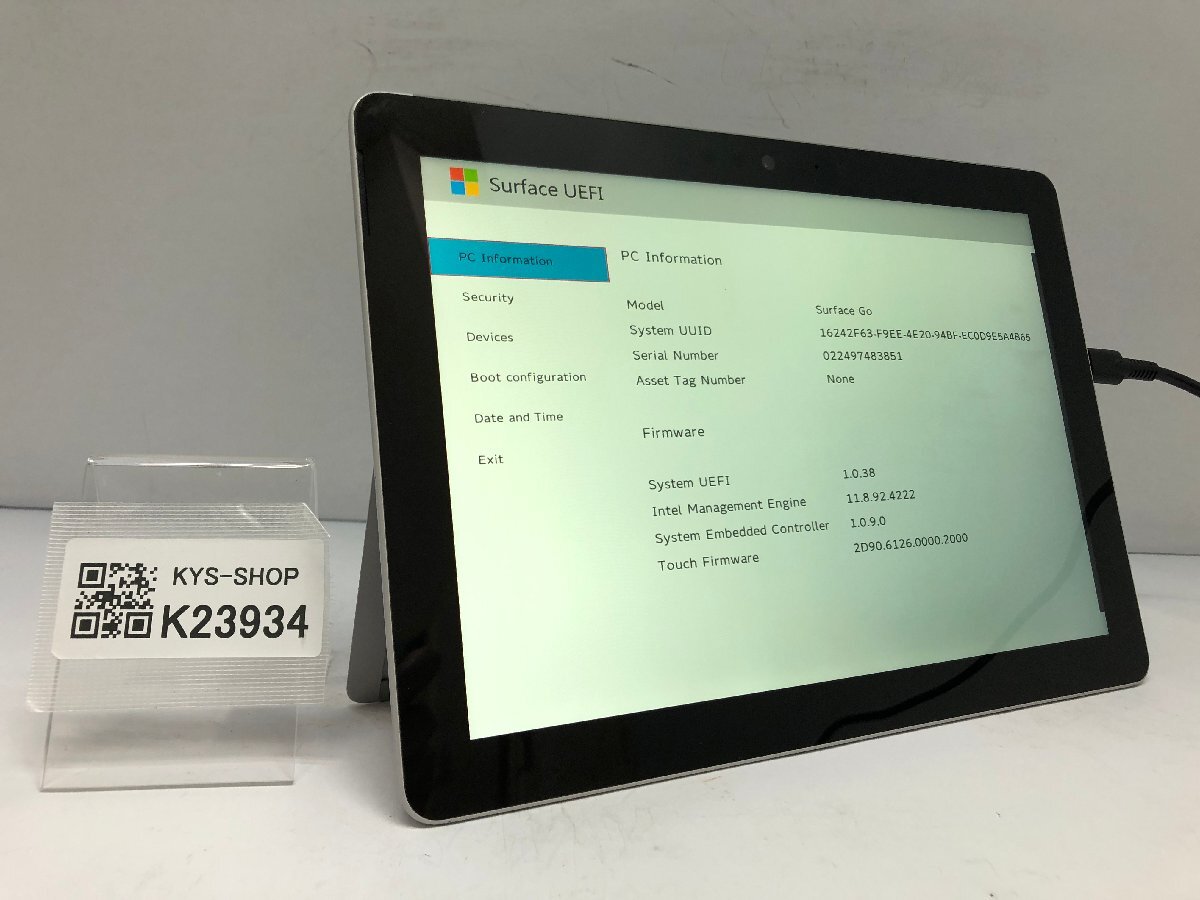 ジャンク/ Microsoft Surface Go Intel Pentium 4415Y メモリ8.19GB NVME128.03GB 【K23934】拍卖