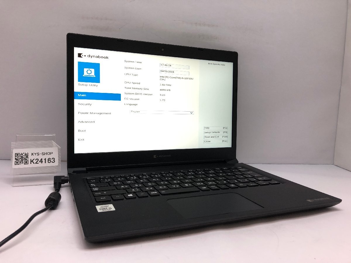 ジャンク/ TOSHIBA S73/FR Corei5-10世代 メモリ4GB ストレージ無し 【K24163】拍卖