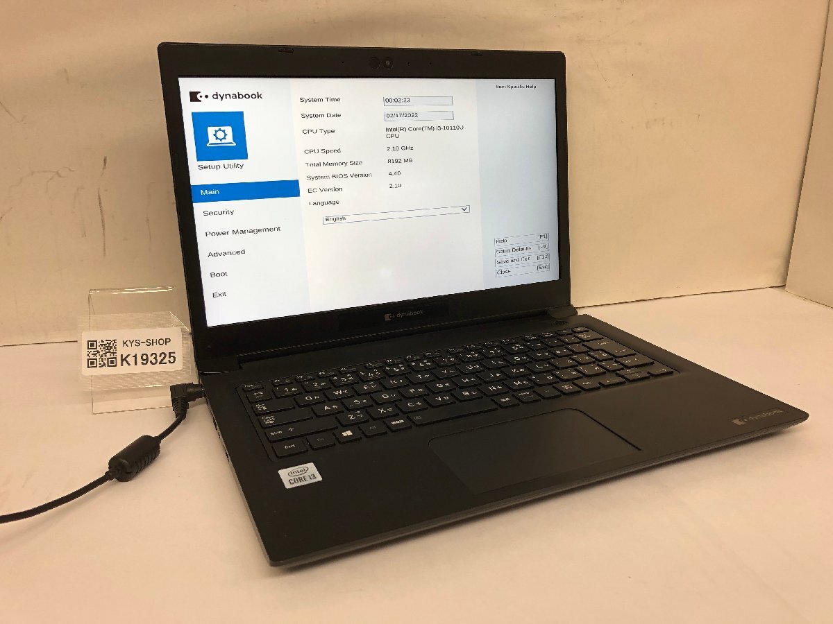 ジャンク/ TOSHIBA S73/FR A6S7FRG8F512 Intel Core i3-10110U メモリ8GB ストレージ無し 【K19325】拍卖