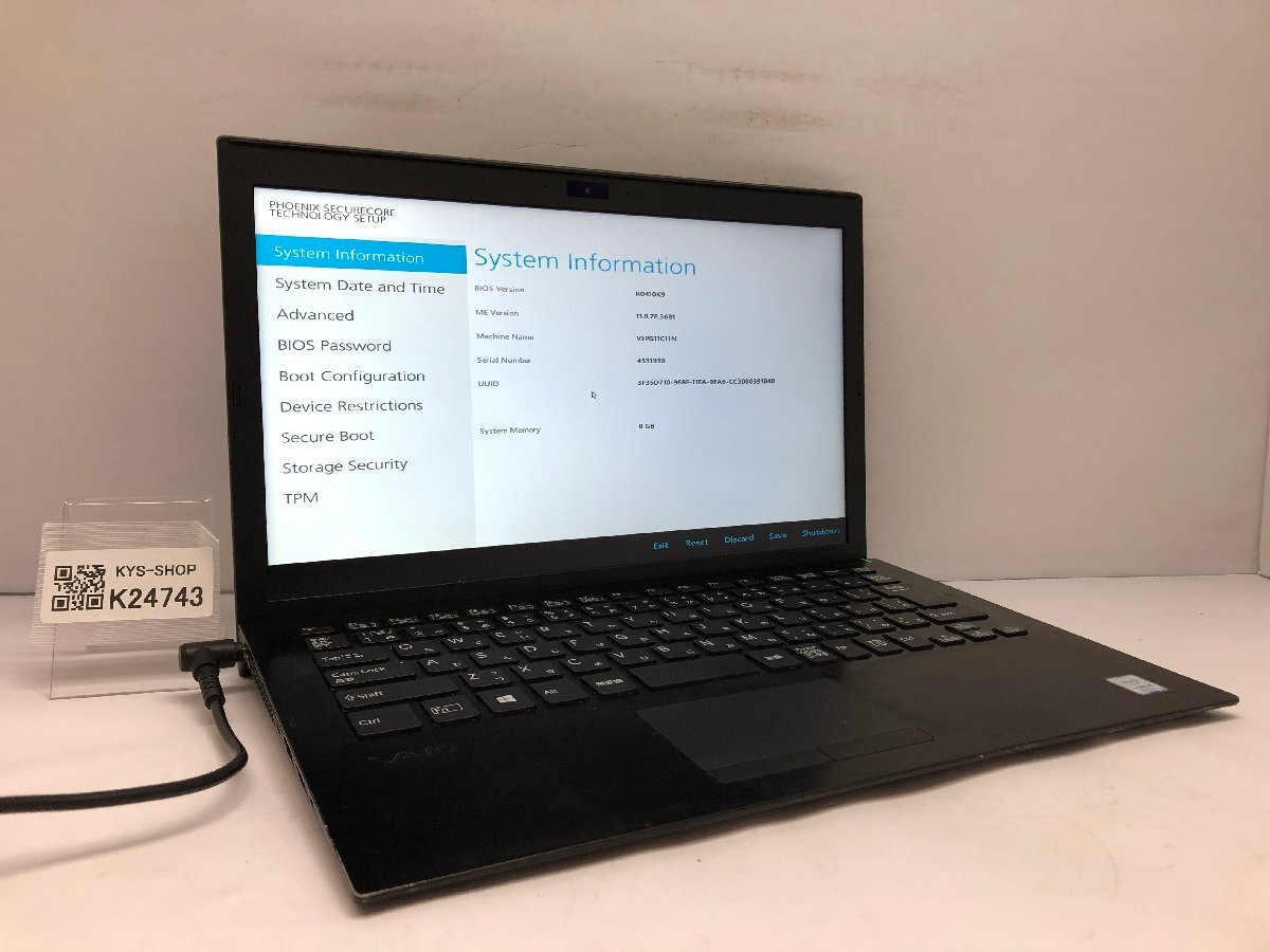 ジャンク/ VAIO VJPG11C11N Intel Core i5-8250U メモリ8.19GB ストレージ無し 【K24743】拍卖