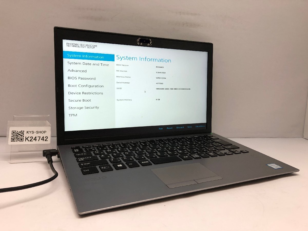 ジャンク/ VAIO VJPG11C11N Intel Core i5-8250U メモリ8.19GB ストレージ無し 【K24742】拍卖