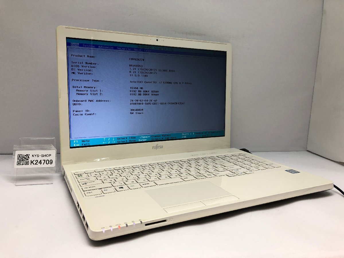 ジャンク/ FUJITSU WA2/Z Intel Core i7-6700HQ メモリ16GB ストレージ無し 【K24709】拍卖