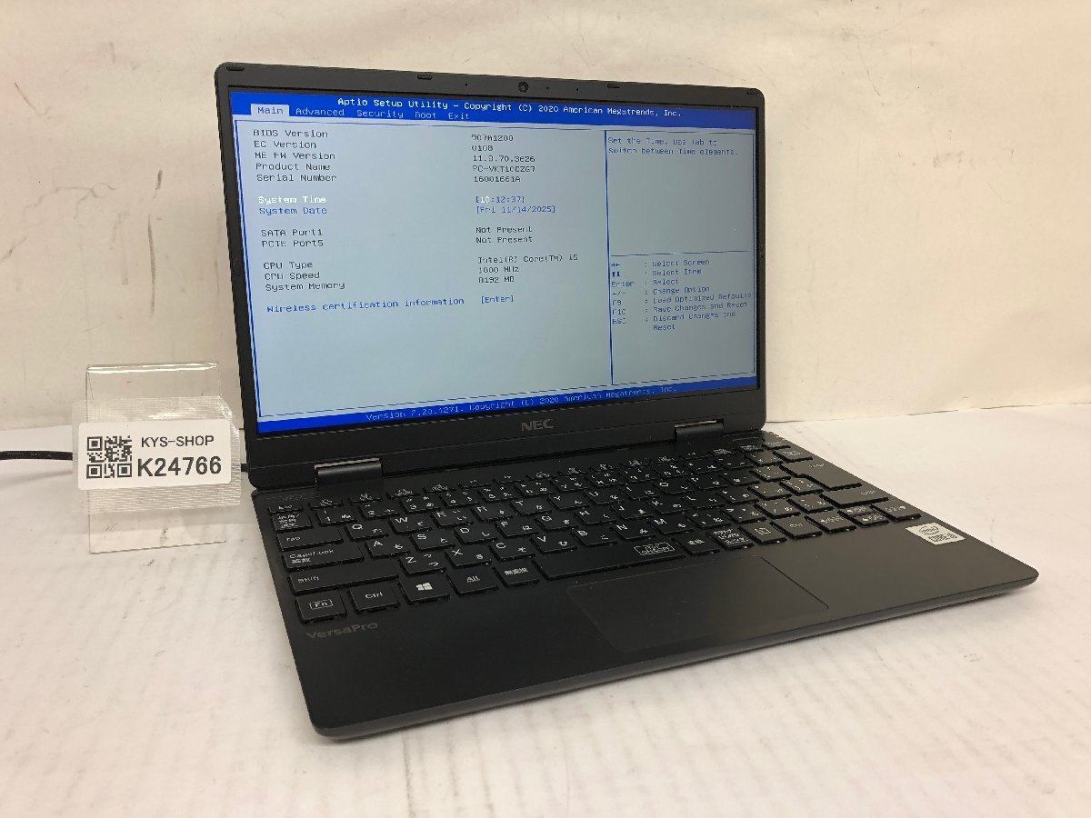 ジャンク/ NEC PC-VKT10CZG7 Intel Core i5-10210Y メモリ8.19GB ストレージ無し 【K24766】拍卖