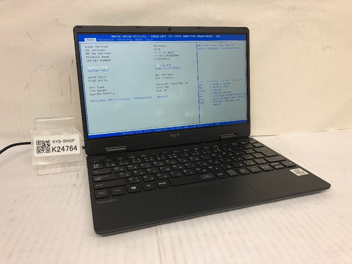 ジャンク/ NEC PC-VKT10CGG63N6 Intel Core i5-10210Y メモリ8.19GB ストレージ無し 【K24764】拍卖