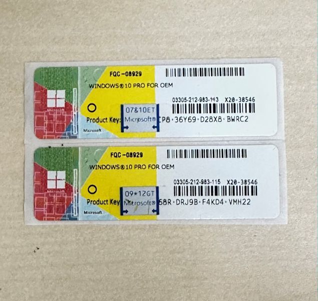 Windows10 Pro プロダクトキー ライセンスキー コアシール・2枚・正規版・未使用品・認証保証・匿名発送 ホワイト拍卖