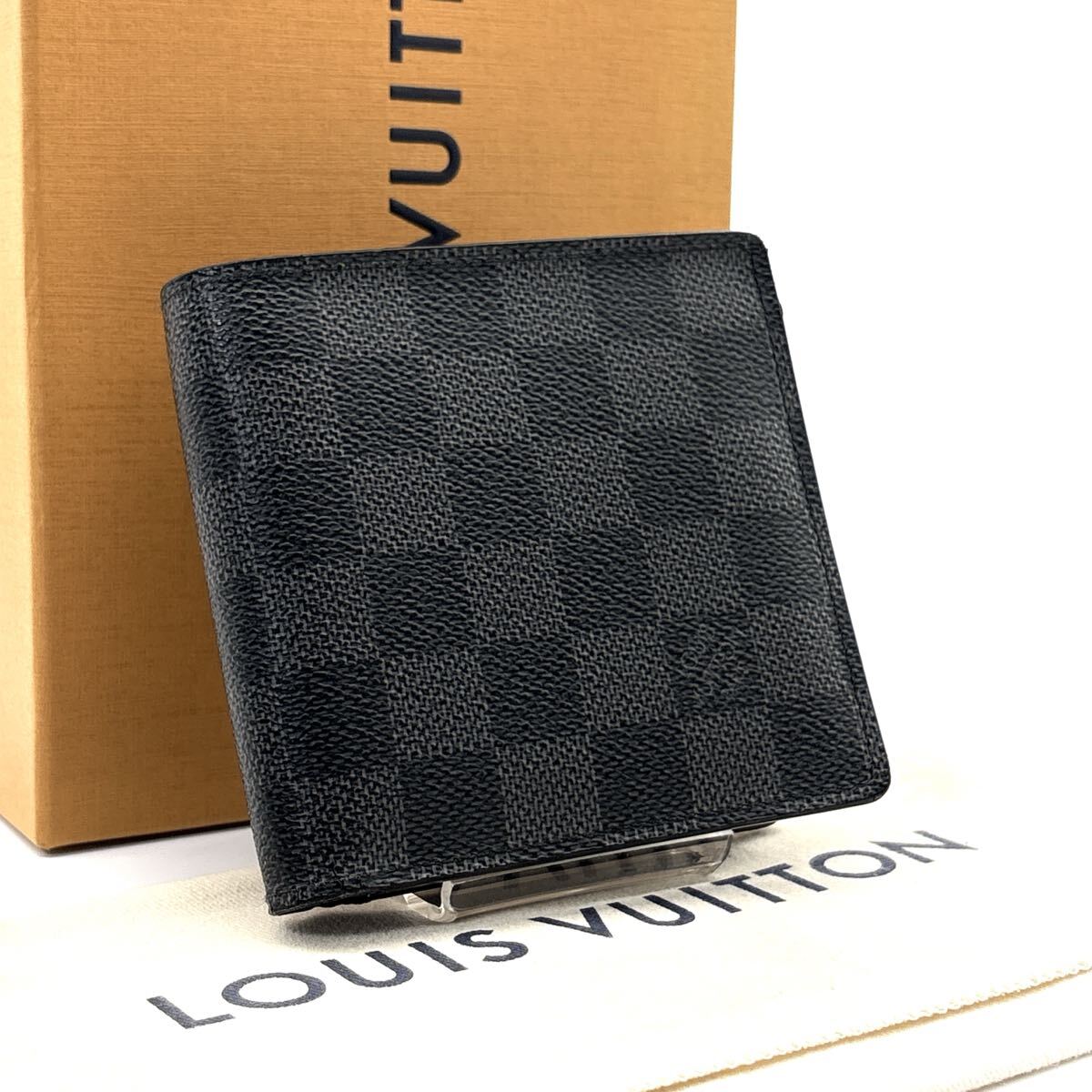 最高級◆LOUIS VUITTON ルイヴィトン ポルトフォイユ マルコ ダミエグラフィット 二つ折り財布 ノワール ブラック メンズ拍卖