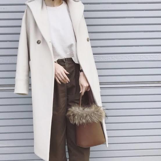 ∞ iena slobe イエナ スローブ SUPER100 ニュアンス フード コート ウール アイボリー 白系 バックベルト ∞拍卖