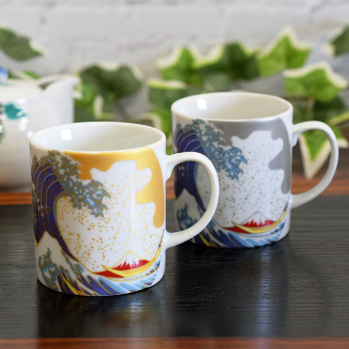 九谷焼 ペア マグカップ 北斎 波 / 陶器 高級 ブランド 食器 おしゃれ 美品 新品 未使用 日本製 即決拍卖