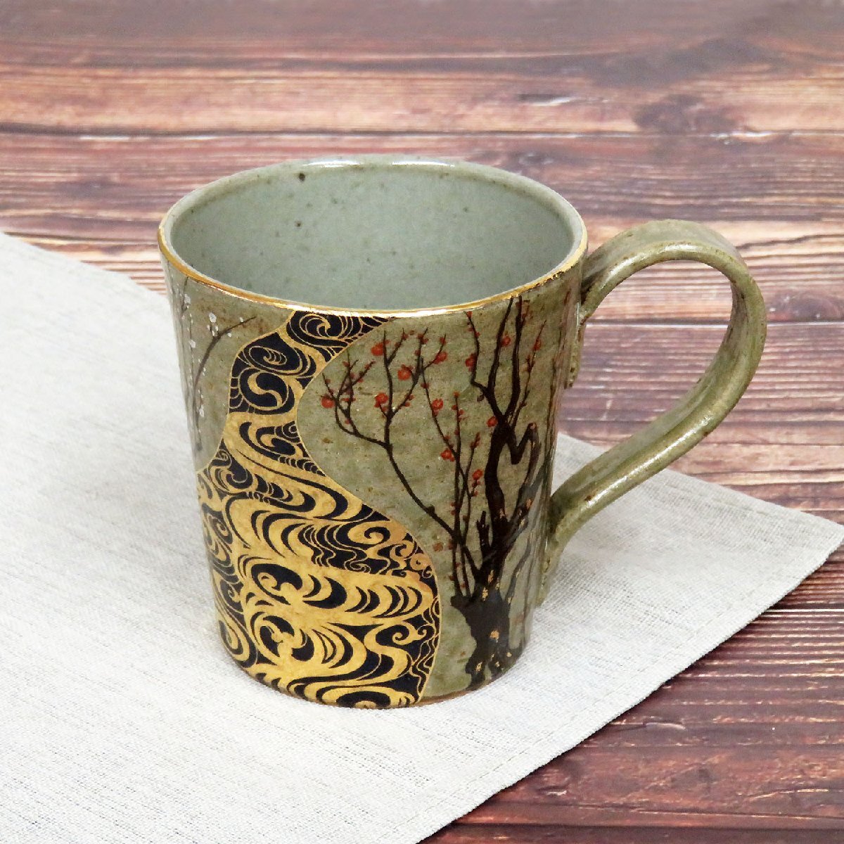【即決】九谷焼 マグカップ 光琳梅 陶器 おしゃれ 食器 日本製 人気 ブランド 美品 新品 未使用拍卖