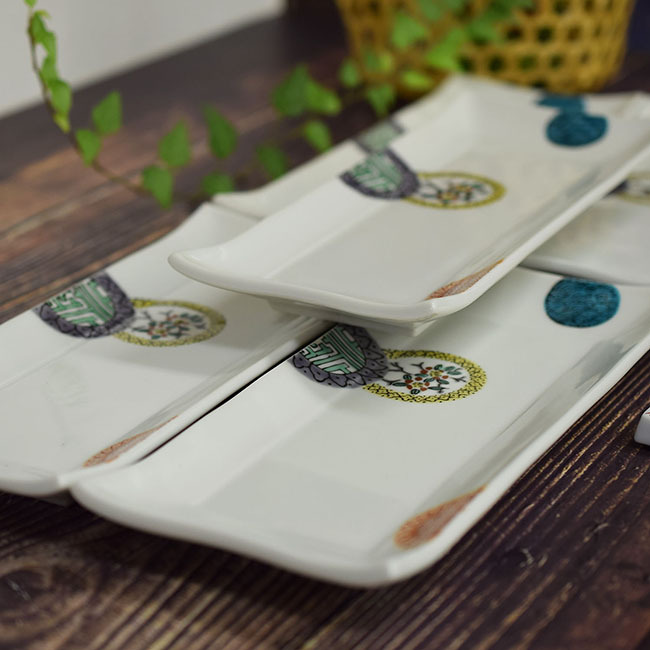 【即決】送料無料!九谷焼 焼き物皿5枚セット 色絵丸紋 陶器 和食器 お皿 伝統工芸 和柄 美品 新品 未使用拍卖