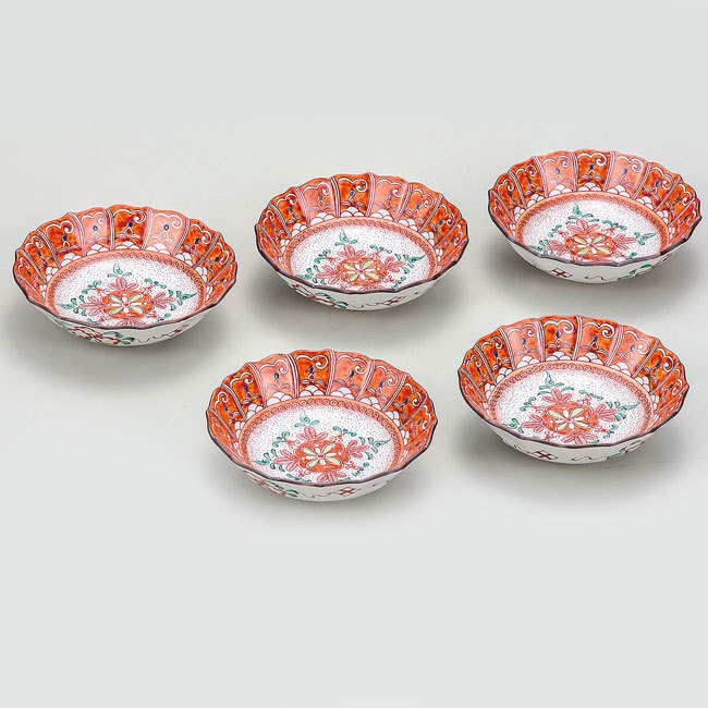 【即決】送料無料!九谷焼 小鉢5個セット 飯田屋 陶器 和食器 鉢物 伝統工芸 和柄 美品 新品 未使用拍卖