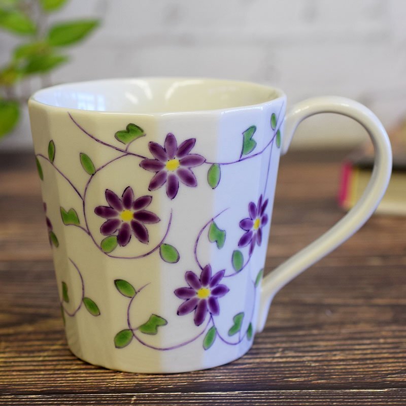 【即決】九谷焼 マグカップ 花唐草文 陶器 おしゃれ 食器 日本製 人気 ブランド 美品 新品 未使用拍卖