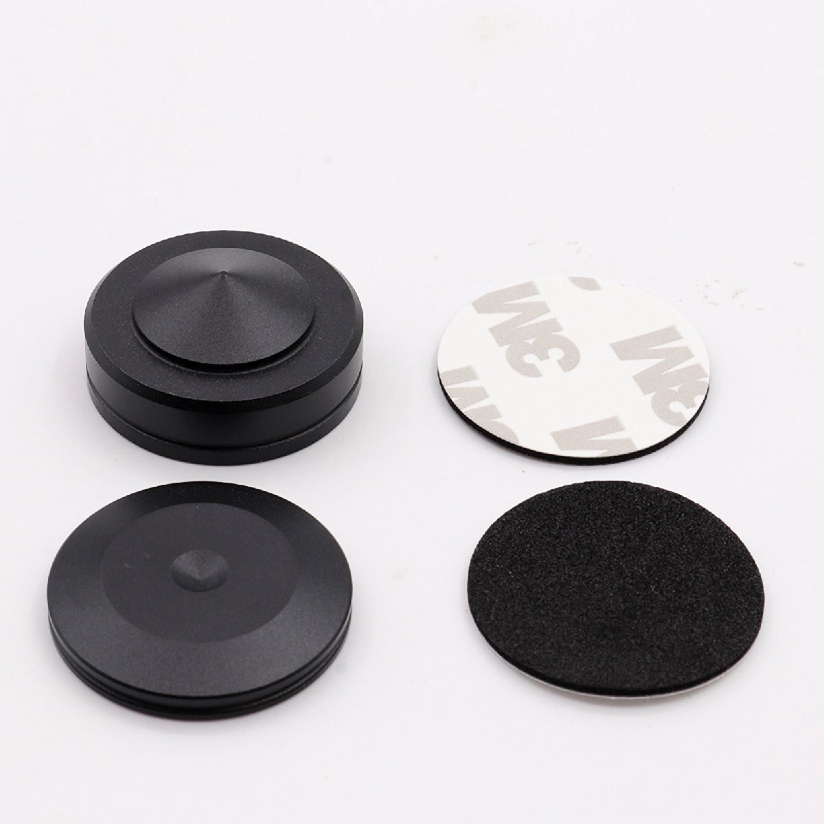 オーディオショックアブソーバーパッドショックアブソーバーフットアルミHIFIブックシェルフスピーカーショックアブソーバー - ブラック拍卖