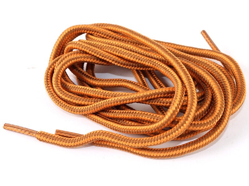 ファッション 2色 スポーツ ブーツ レザーブーツ シューレース 丸紐 靴紐 靴ひも 0.4×120CM#オレンジX茶色拍卖