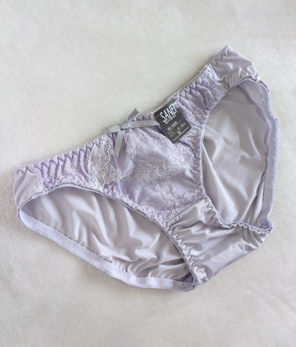 お泊まりに☆キュートなパンティ未使用M☆フロントレース☆ラベンダー☆☆☆匿名配送可☆タグあり☆拍卖