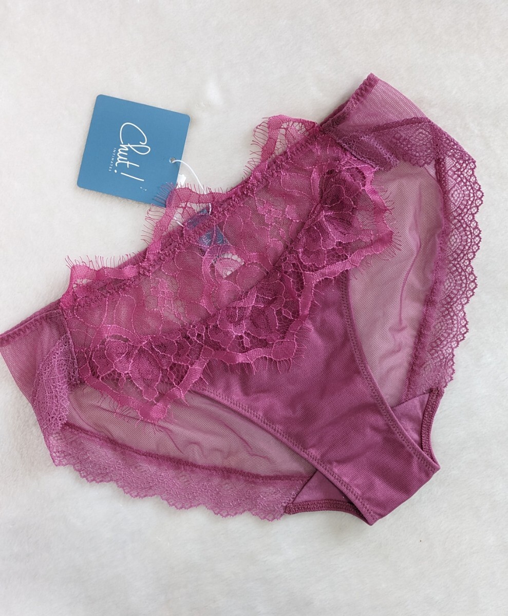お泊まりに☆パンティ未使用M☆キレイ&セクシーに透けるピンクレース☆定価2420円☆匿名配送可☆タグあり☆拍卖